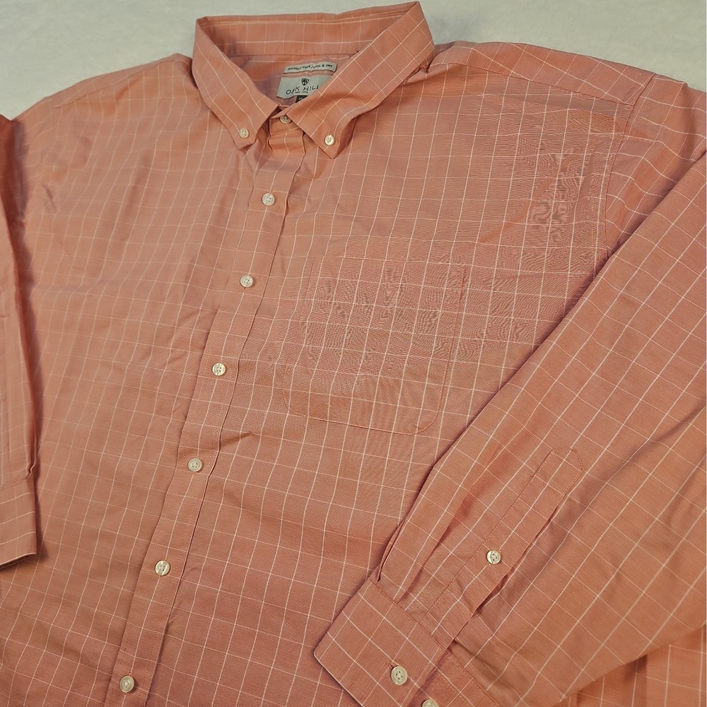 Oak Hill Continuous Comfort Window Pane Button Down Shirt Cool & Dry Mens Sz 5XL